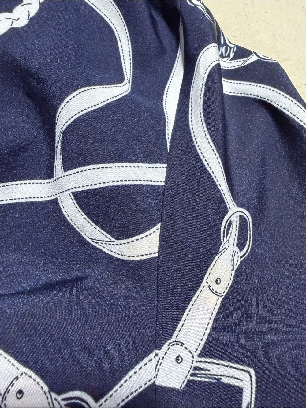 Lauren Ralph Lauren Navy Chain Print shirt Dress 10 - Picture 6 of 12